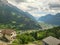 Scenic view of Poschiavo valley.