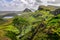 Scenic view of Quiraing mountains in Isle of Skye, Scottish high