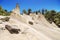 Scenic view of rare geological formations in a volcanic landscape (moonscape) in Tenerife, Spain.