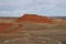 Scenic view of a red sandstone butte in Casper, Wyoming