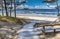 Scenic view and resting area near a sandy beach of the Baltic Sea