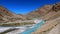 Scenic view of a river flowing through Hindu Valley in Ladakh, India