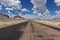 Scenic view of a road in the Petrified Desert National Park, in the State of Arizona