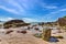 Scenic view of rocks and beach at the coastline of Lizard Island in Australia