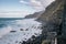 Scenic view of a rocky cliff overlooking a beach, La Gomera, Spain, Canary Islands