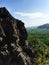 Scenic view of rocky mountain and forest