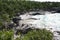 Scenic view of a rocky shore of Huron lake