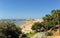Scenic view of Rompidillo Chorrillo beach in Rota, Coast of Light province of Cadiz, Spain.