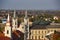 Scenic view of roofs and towers in old town of Esztergom, Hungary at sunny day