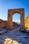 Scenic view of ruins at city of Pompeii with Vesuvio background