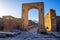 Scenic view of ruins at city of Pompeii with Vesuvio background