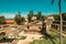 Scenic view of runs architecture inside Fort Jesus - An ancient fortification in the coastal town of Mombasa, Kenya