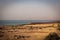 Scenic view of sand coast of Dead Sea, Jordan