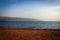 Scenic view of sand coast of Dead Sea, Jordan