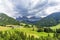 Scenic view of Santa Maddalena village church. Dolomites, Val di Funes, Italy