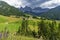 Scenic view of Santa Maddalena village church. Dolomites, Val di Funes, Italy