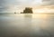 Scenic view of sea stack in Second beach when sunset,in mt Olympic National park,Washington,usa.