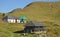 Scenic view of slate roofed homes in the mountain of Himachal Pradesh