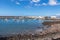 Scenic view on the small port of Vueltas  from Playa de Vueltas in Valle Gran Rey on La Gomera. Boats in the lagoon