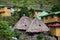Scenic view of small, wooden houses in Batad village in Luzon, Philippines