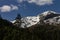 Scenic view of a snow-covered mountaintop at Narrow Fjord in Vestland, Norway