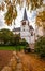 Scenic view of St. Antonius gothic church in Trier, Germany