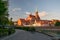 Scenic view of st. Bartholomew church on Tumski Island in sunset light. Wroclaw, Poland