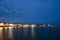 Scenic view of St Ives, Cornwall at night