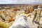 Scenic view of stunning white striped sandstone hoodoos in Coal Mine Canyon near Tuba city, Arizona