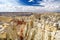 Scenic view of stunning white striped sandstone hoodoos in Coal Mine Canyon near Tuba city, Arizona