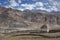 Scenic view of stupa roadside and sand mountain on the way to Hemis Monastery Ladakh ,India.