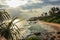 Scenic view, sunset, empty calm beach, srilanka, ocean, waves, relax and chill