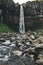 scenic view of Svartifoss (Black fall) waterfall