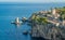 Scenic view of Taormina coastline, province of Messina, Sicily, southern Italy.