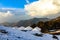 Scenic view of tents at Chandrashila trek with Chopra Tungnath, Uttarakhand, India