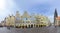 Scenic view to facade of old historic houses in panoramic view at the Prinzipal markt engl: square of the prince in Muenster