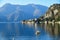 Scenic view to lake Como, the third largest of the Italian lakes. Located at the foot of the Alps.