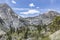 Scenic view to mountains of Tioga pass in the Yosemite national park