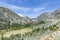 Scenic view to mountains of Tioga pass in the Yosemite national park