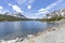 Scenic view to mountains of Tioga pass in the Yosemite national park