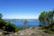 A scenic view to still waters of Gandsfjord and Stavanger suburbs coastline from a Lifjel hiking trek