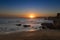 Scenic view of the Tonel Beach Praia do Tonel in Sagres, Algarve, at sunset, with the Cabo de Sao Vincente on the backround