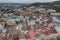 Scenic view on top of the town`s medieval architecture. Lviv