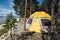 Scenic view with tourist tent