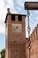 Scenic view of a tower of the medieval Castelvecchio castle in Verona