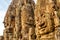 Scenic view of towers with stone faces of Bayon temple