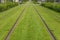 Scenic view of tram tracks surrounded by grass