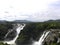 Scenic view of twin waterfalls of river Kaveri on Deccan Plateau