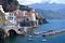 Scenic view of village atrani on amalfi coast, italy