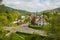 Scenic view of the village Einruhr in North Rhine-Westphalia, Germany. It is located in the Eifel National Park and next to Lake